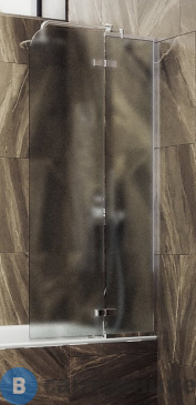 картинка Шторка для ванны поворотная с добором MaybahGlass 1400*690 Стекло 6 мм Сатин (MGV-661-4)