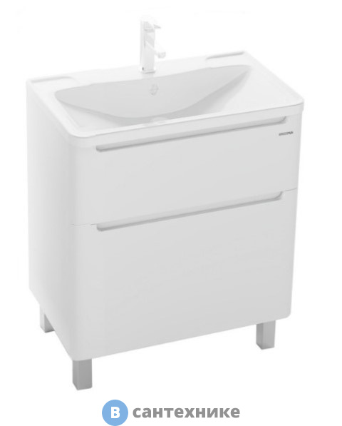Тумба под раковину Grossman АДЕЛЬ-70 см напольная, с 2-я ящ. белая (под ум. Адель-70)