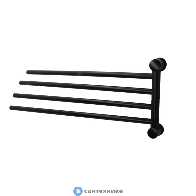 Держатель WasserKRAFT K-1034 black полотенец четверной