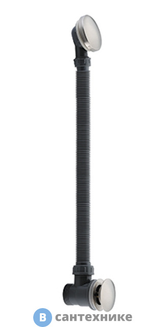 Слив-перелив WasserKRAFT A075 для ванны латунь, покрытие матовый хром, ПВХ