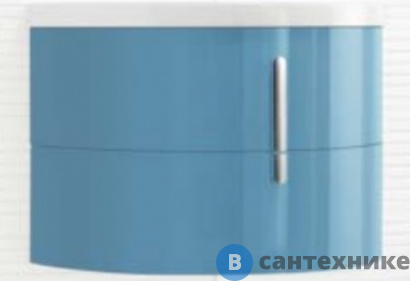 картинка Тумба с раковиной Ideagroup L4C295 Blu pastello Lucido (BC950) подвесная, с керамической раковиной 95 см.