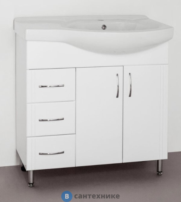 Тумба под умывальник Style line 25 (3 ящ.), левая (4650134471946)