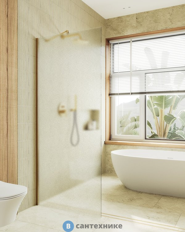 Душевая перегородка в профиле MaybahGlass 1950*890 стекло 8 мм сатинбронза (MGD-690-3ш)