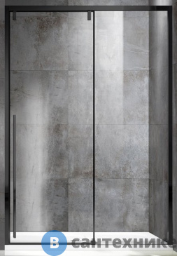 картинка Душевая дверь Vincea Lugano VDS-1L120CLB-1, 1200, черный, стекло прозрачное