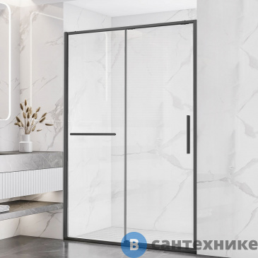 картинка Душевая дверь Vincea Slim Soft VDS-1SS130CLGM, 1300, вороненая сталь, стекло прозрачное