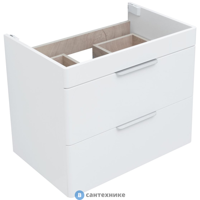 Тумба под раковину Aquanet Ирис new 710 белый глянец (2 ящика) (310145)