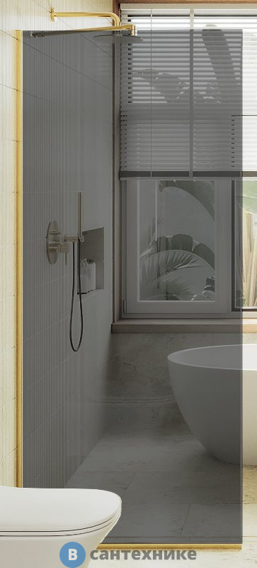 Душевая перегородка в профиле MaybahGlass 1950*790 Стекло 8 мм Графит (MGD-698-3у)