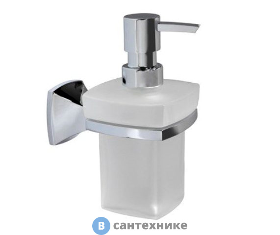 Дозатор для жидкого мыла WasserKRAFT Wern K-2599 стеклянный, 230 ml металл, хромоникелевое покрытие, матовое стекло