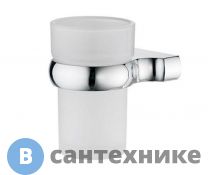 Подстаканник стеклянный WasserKRAFT Berkel K-6828 металл, хромоникелевое покрытие, матовое стекло