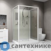 Душевая кабина Niagara Standart ST120/90/15Q/BK (120х90х200) прямоугольник, поддон 15 см, распашная, проф. белый, без крыши
