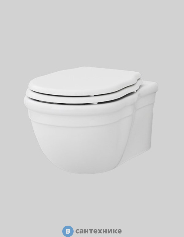 Унитаз подвесной Artceram HERMITAGE 36х55 см, с крепежом в комплекте, белый (HEV010 01 00), без сиденья