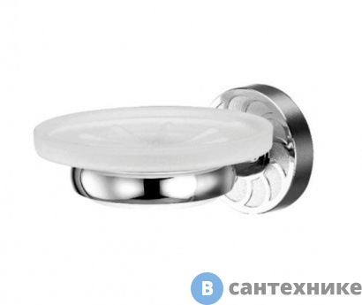 картинка Мыльница WasserKRAFT Isen K-4029 стеклянная металл, хромоникелевое покрытие, матовое стекло