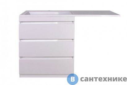 картинка Тумба под раковину Style line Даллас 150, 3 ящика, Люкс белая, напольная PLUS (2000949236476)