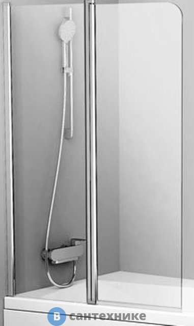 Шторка для ванны Ravak 10° 10CVS2-100 L сатин+транспарент (7QLA0U03Z1)