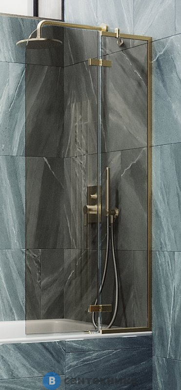 Шторка для ванны поворотная с добором MaybahGlass 1400*690 Стекло 6 мм Бронза (MGV-657-3)