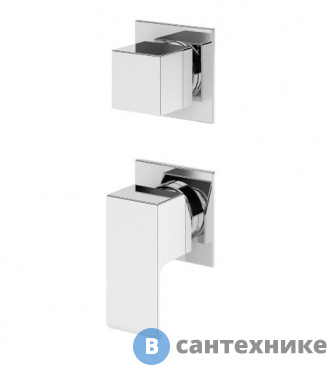 картинка Смеситель Cezares PORTA-VDIM4-M-01 встраиваемый, однорычажный смеситель для душа с поворотным переключателем на 4 выхода, хром