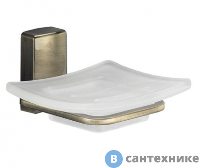 картинка WasserKRAFT Exter K-5229 Мыльница стеклянная металл, уплотнительные пластиковые кольца, матовое стекло, покрытие "светлая бронза"