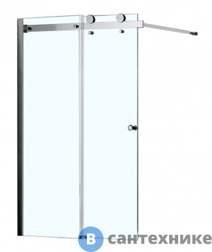 картинка Шторка на ванну AZARIO CARLEON AZ-NKB6121 1000*1500 стекло прозр.6 мм , раздвижная, профиль хром (AZ-NKB6121 1000)