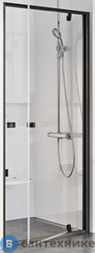 картинка Душевой уголок Ravak Pivot PDOP1-90 черный + транспарент, без поддона (03G70300Z1)