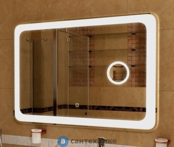 Зеркало с подсветкой Art & MAX Latina 1200x800 AM-Lat-1200-800-DS-F-X3 и линзой