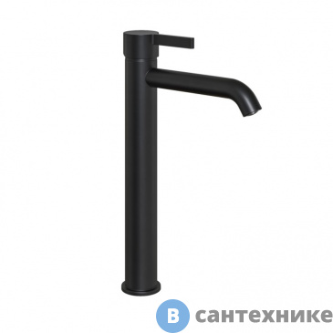 картинка Смеситель Paini Brera 74PZ205OLL для раковины, высокий, чёрный матовый PVD