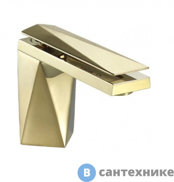 картинка Смеситель Bravat DIAMOND F118102G-1-ENG для раковины, золото