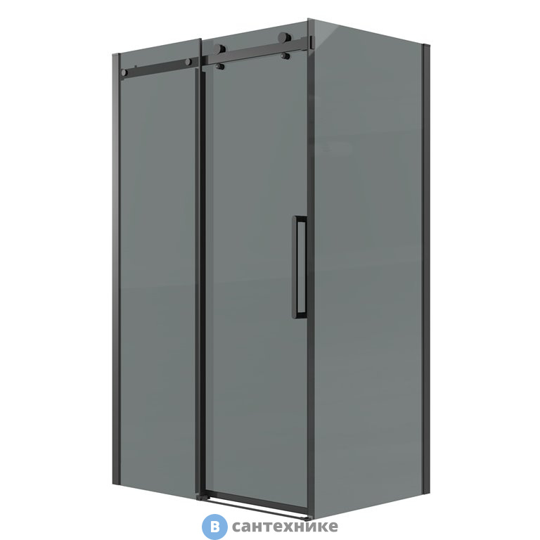 Душевое ограждение Grossman Classic 120.K33.04.1280.21.10 (120*80*195) черный матовый, стекло тонированное, без поддона