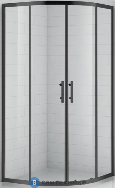 Душевой уголок Cezares ECO-O-R-2-90-C-NERO (900x900x1900) без поддона