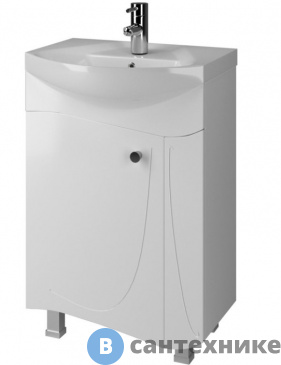 картинка Тумба под раковину Ирлен ЖАРДИН-55 (под ум. Уют-55) белая /15425/