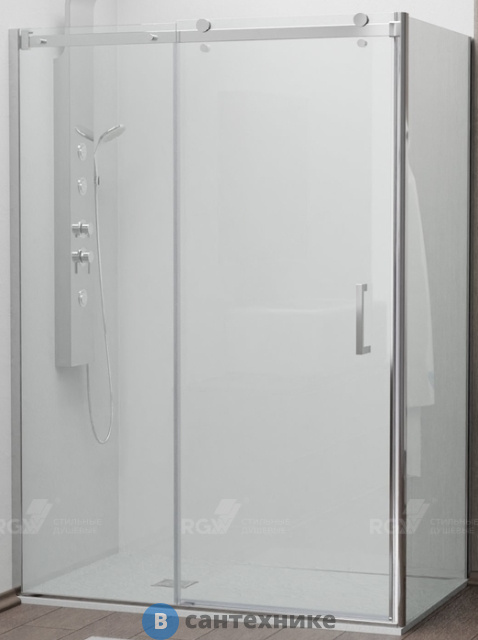 Душевой уголок RGW TO-44 (TO-14 + Z-050-2) хром/Прозрачное/8 мм 150* 90*195 (02074459-11), без поддона