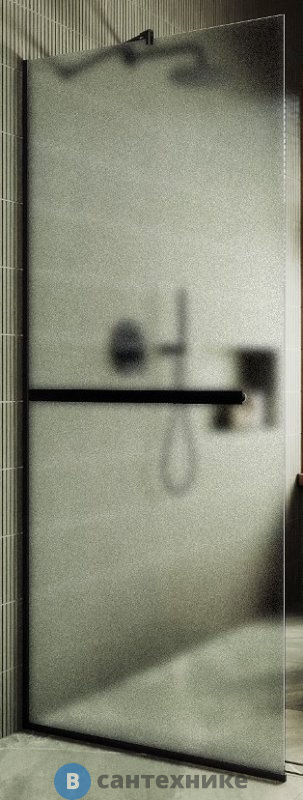 Душевая перегородка в профиле MaybahGlass 1950*790 Стекло 8 мм Сатин +Полотенцесушитель (MGD-731-6у)