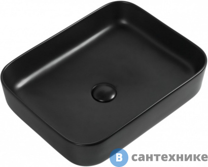 картинка Раковина Aquanet SOUL-1-MB керамическая накладная 500х400х135, чёрный матовый (245833)