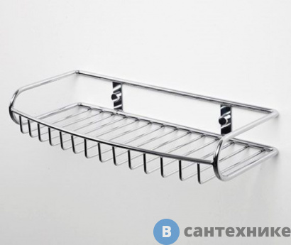 картинка Полка WasserKRAFT K-1411 металлическая прямая нержавеющая сталь AISI 304, хромоникелевое покрытие