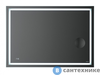 картинка Зеркало AM.PM Gem M91AMOX1003WG с контурной LED-подсветкой, встроенными часами и линзой, 100 см