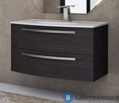 картинка Тумба под раковину Cezares COMFORT 54482 подвесная с двумя выдвижными ящиками, Grigio Scuro, 100x54x55