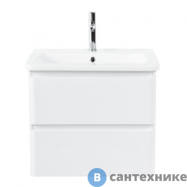 картинка Тумба под раковину BelBagno ALBANO-CER ALBANO-CER-600-2C-SO-BL подвесная с двумя выкатными ящиками, Bianco Lucido, 570x444x500