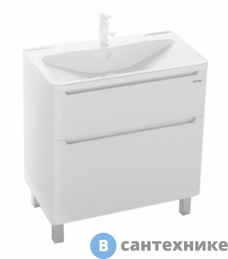 картинка Тумба под раковину Grossman АДЕЛЬ-80 см напольная, с 2-я ящ. белая (под ум. Адель-80)