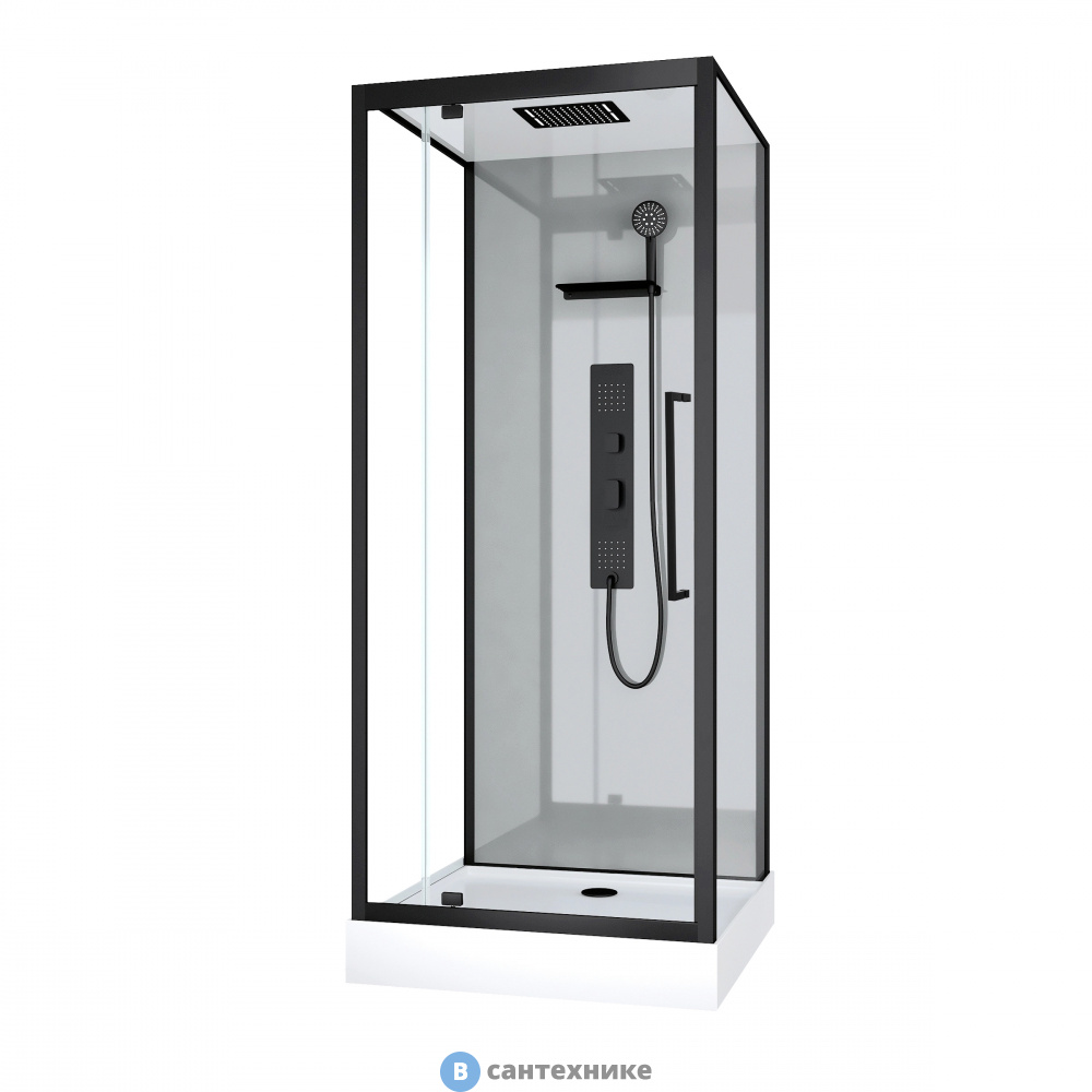 Душевая кабина Acquazzone Nikita 90SL BLACK (90х90)