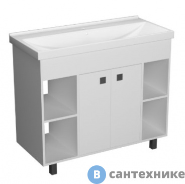 картинка Тумба под раковину Ирлен МОДЕРН-100 белый глянец (под ум. Фостер-100) /139801/