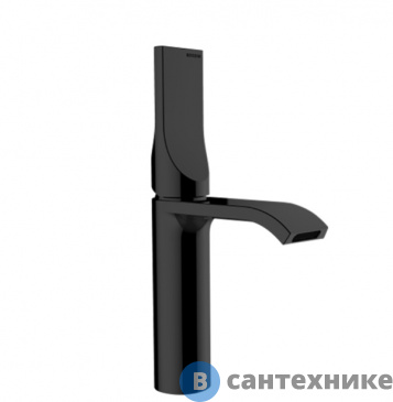 картинка Смеситель Bossini APICE для раковины, однорычажный, высота излива 118 мм, с донным клапаном, чёрный матовый (E89603.073)
