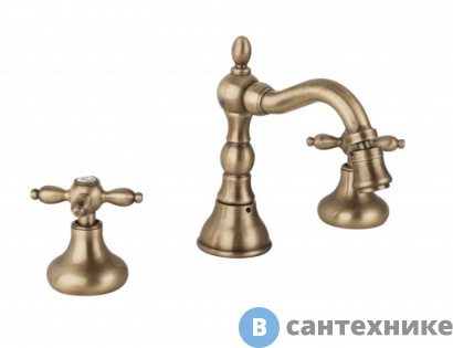 картинка Смеситель Cezares ATLANTIS-NOSTALGIA-BBS2-02 для биде на три отверстия с донным клапаном, бронза