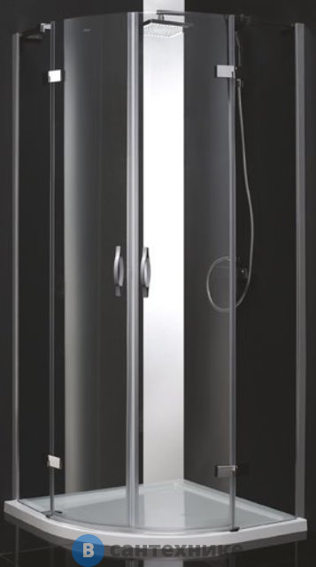 Душевой уголок Cezares BERGAMO-W-R-2-100-ARCO-C-Cr-IV (1000x1000x2000) без поддона
