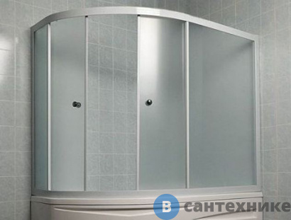 картинка Шторка для ванны 1MarKa DIANA 170*105*140 MW (белый, тип стекла Мислайт) (170105W)