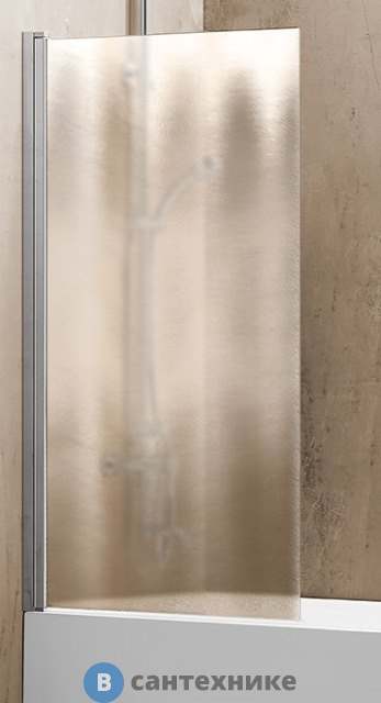 Шторка на ванну Vincea VSB-11800CH, 800*1400, хром, стекло шиншилла