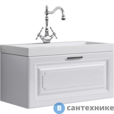 картинка Тумба под раковину Aqwella EMPIRE 80 Emp.01.08/W (подвесная, белый)