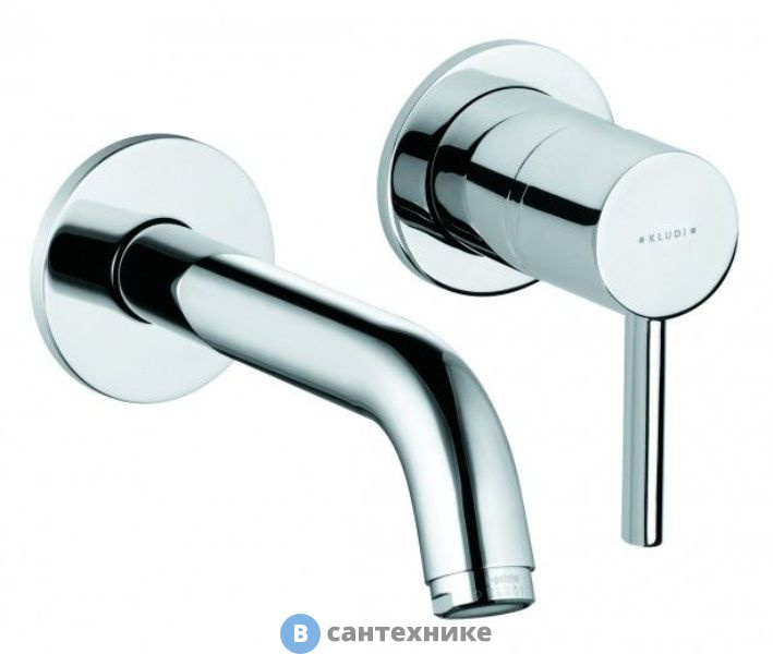 Однорычажный смеситель Kludi BOZZ 382440576 для раковины, внешняя часть, излив 170 мм