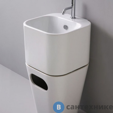 картинка Раковина AZZURRA TANDEM подвесная 44х43 см с 1 отв. под смеситель, белая (TALP04443T0M/(ULI200/1 bi)*1)