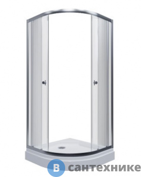 картинка Душевое ограждение Тритон Альфа-Хром 100х100, 1/4 круга, низ. подд. (DK274)