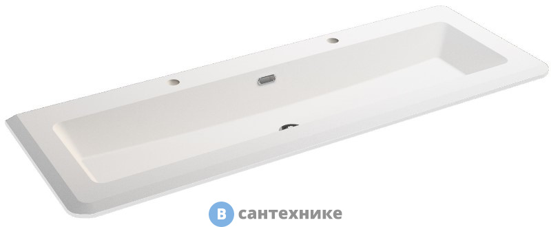 Раковина Cezares 50265 из искусственного мрамора, solid surface, Bianco opaco, 141x49x14