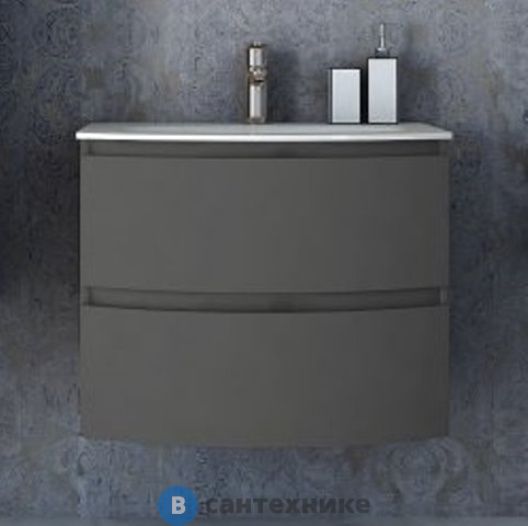 Тумба под раковину Cezares VAGUE с двумя выдвижными ящиками 54905 Grigio talpa opaco, 69x52x55